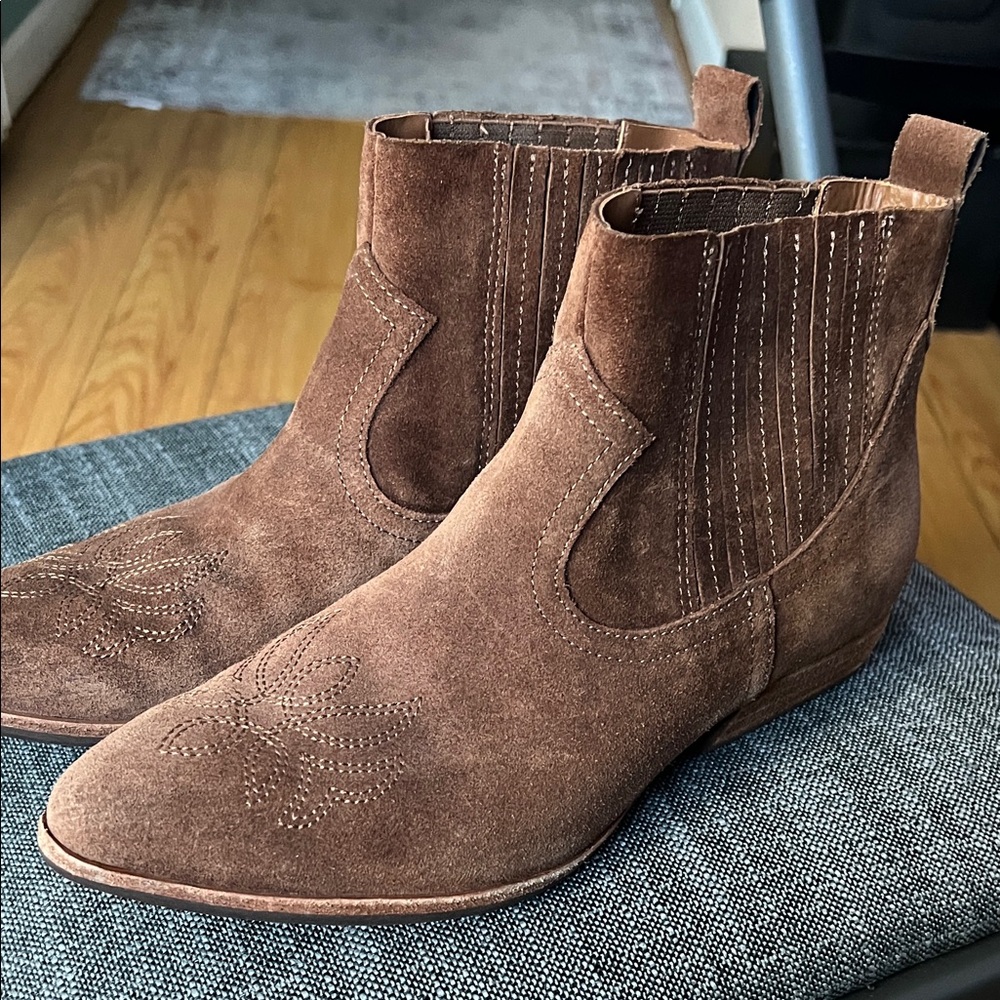Kork-Ease Brown Suede Ankle Boots